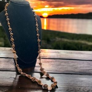 Real Coffee Beans Copper Chain 16 Inch Necklace!